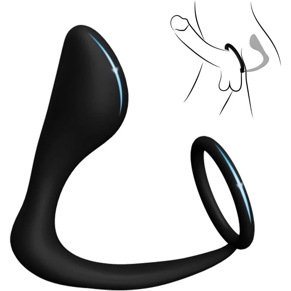Nessus Play silicone anal prostate plug with flexible cock ring