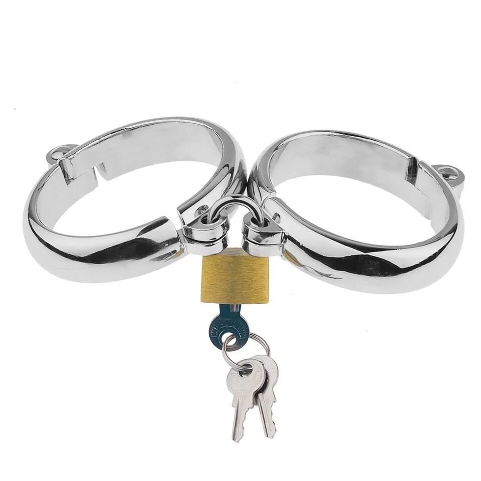 Nessus Play stainless steel wrist restraint with padlock bondage BDSM
