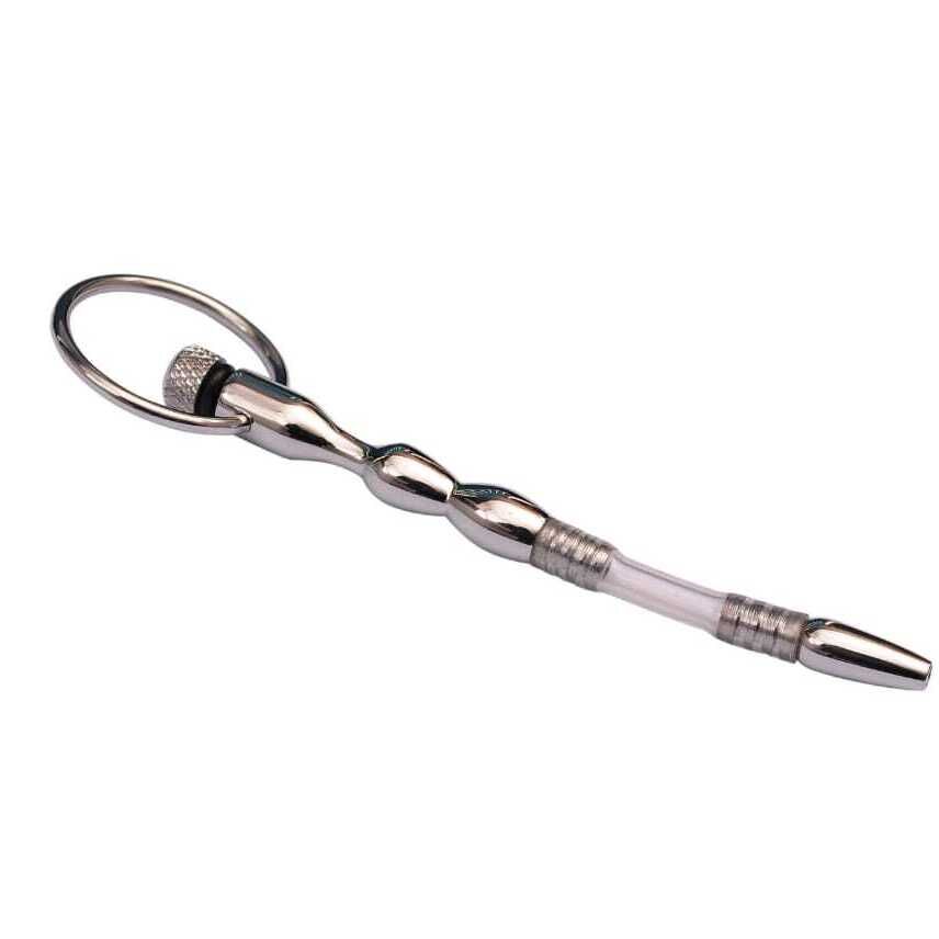 Nessus Play smooth tipped urethral plug with slave ring and flexible tubing