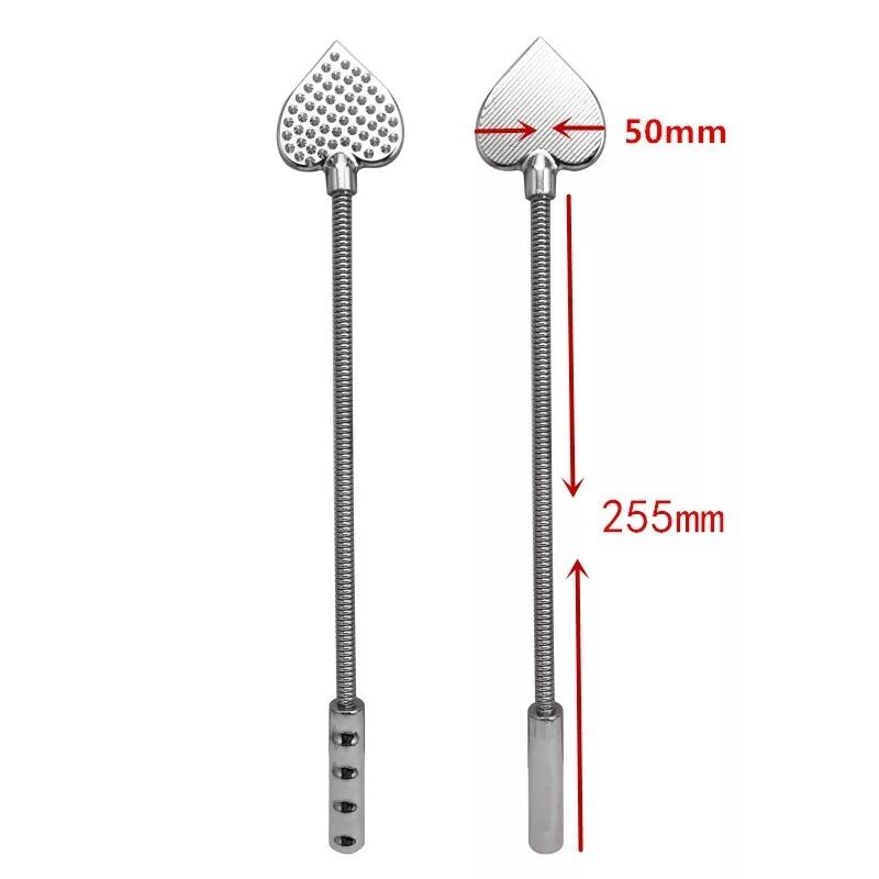 Nessus Play heart shaped bendable spanking paddle with studded head