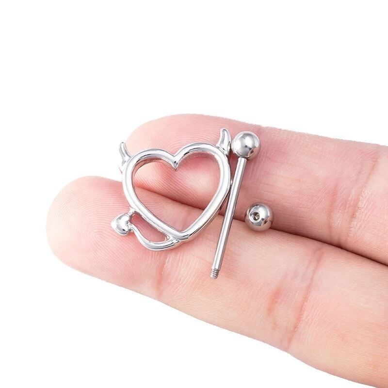 Nessus Play devil horns nipple piercing three colours