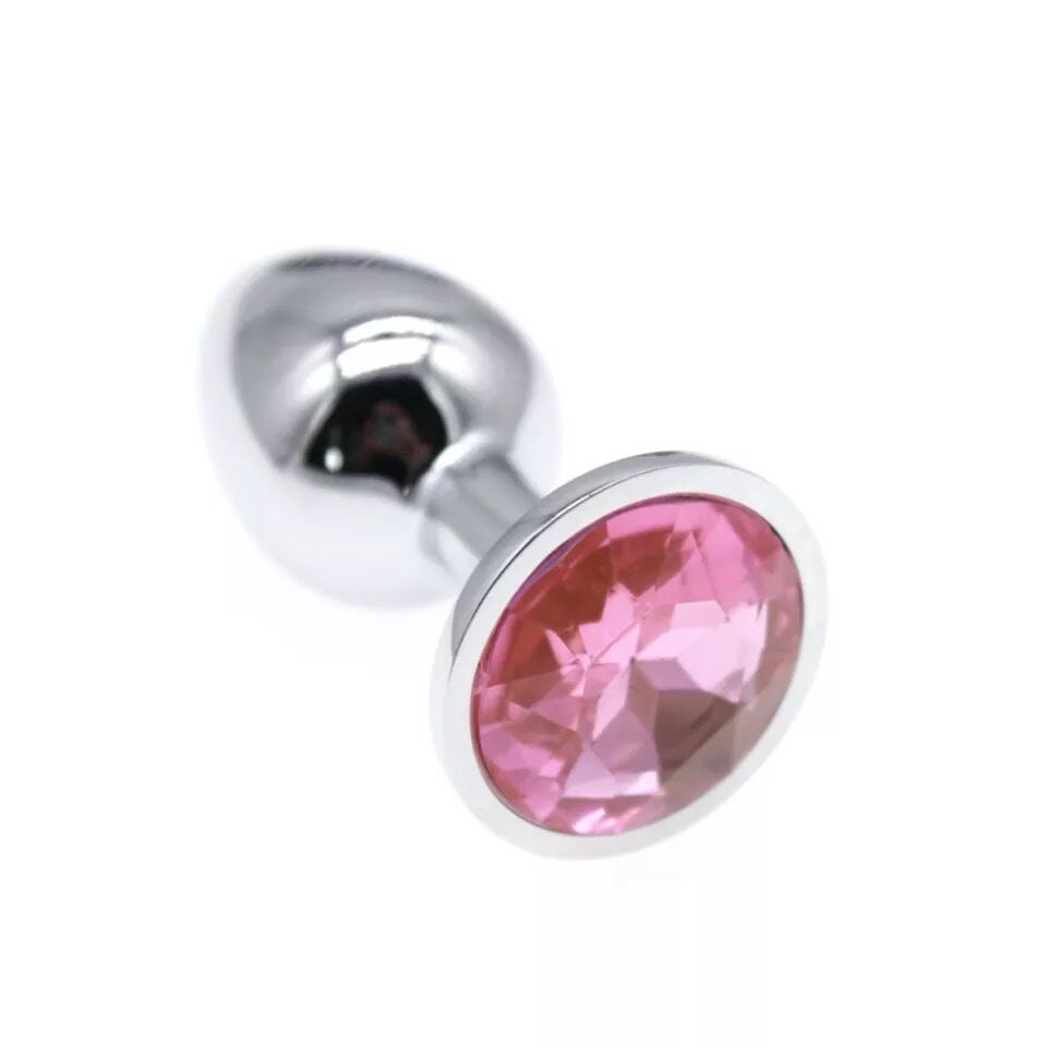 Nessus Play 2inch steel anal plug with coloured crystal stopper