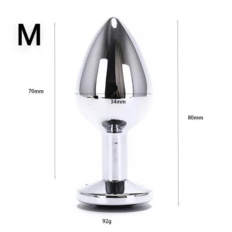 Nessus Play 2.5inch metal anal plug with crystal stopper