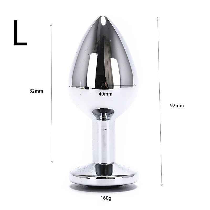 Nessus Play 3inch large metal anal plug with crystal stopper
