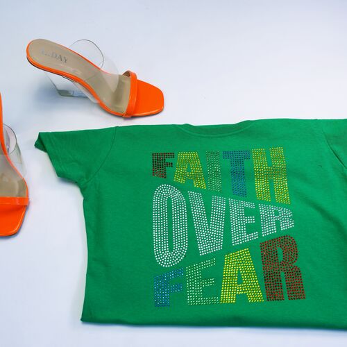 Faith Over Fear Bling T-shirt