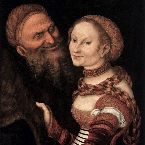 Ill-Matched Couple: Young Widow and Old Man