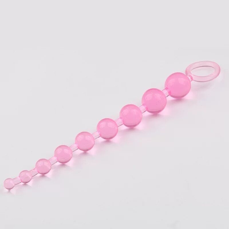 Nessus Play pink silicone anal beads multi sized 10 ball