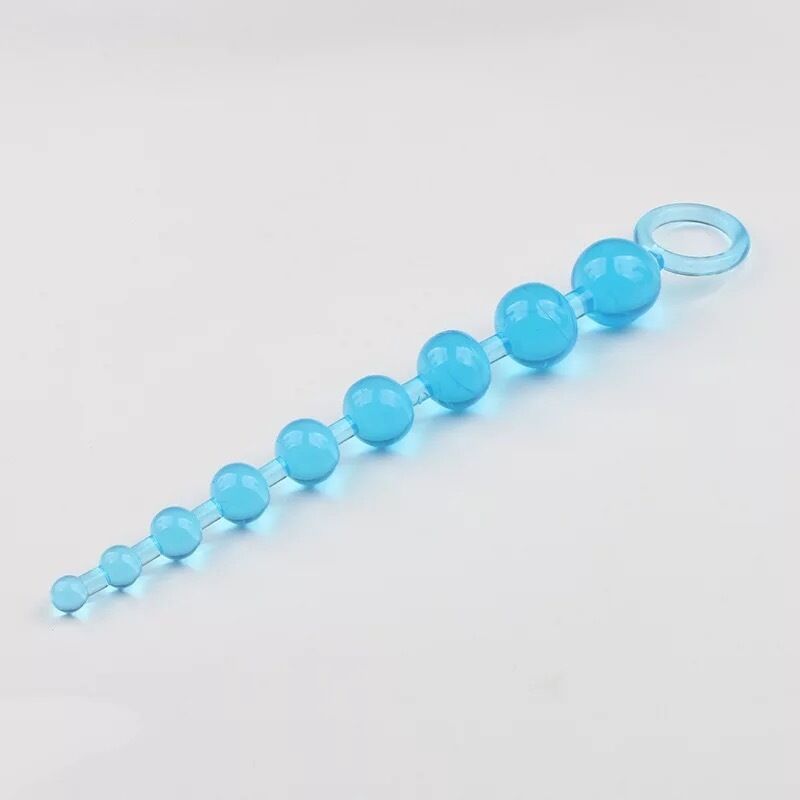 Nessus Play blue silicone anal beads multi sized 10 ball