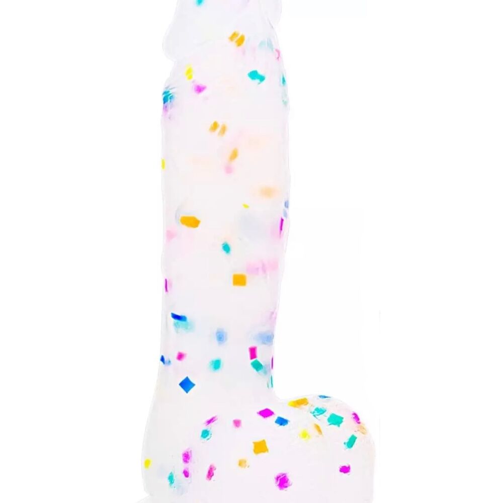 Nessus Play 10in confetti dildo with suction base