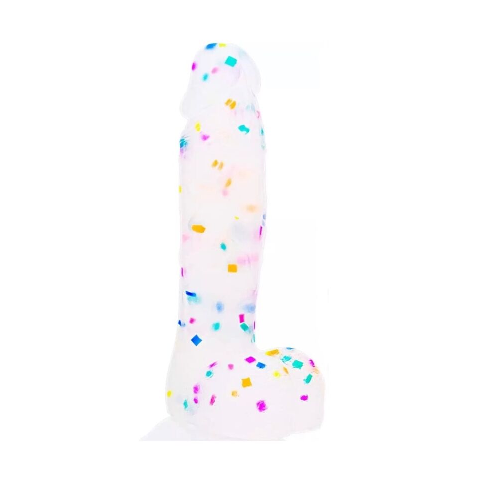 Nessus Play 10in confetti dildo with suction base