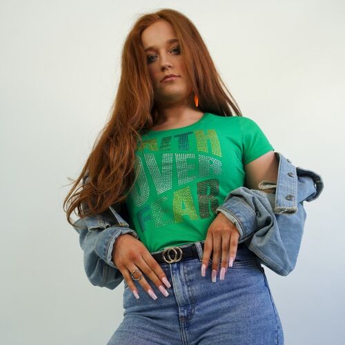 Faith Over Fear Bling T-shirt