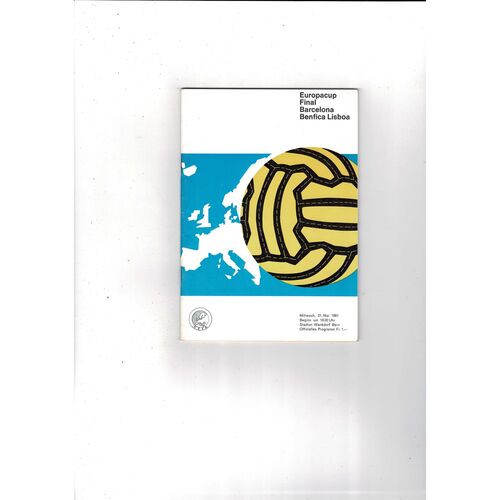 1961 Barcelona v Benfica European Cup Final Football Programme