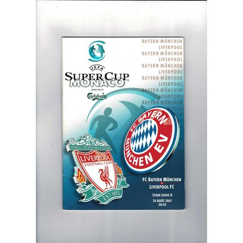 2001 Bayern Munich v Liverpool Super Cup Final Football Programme