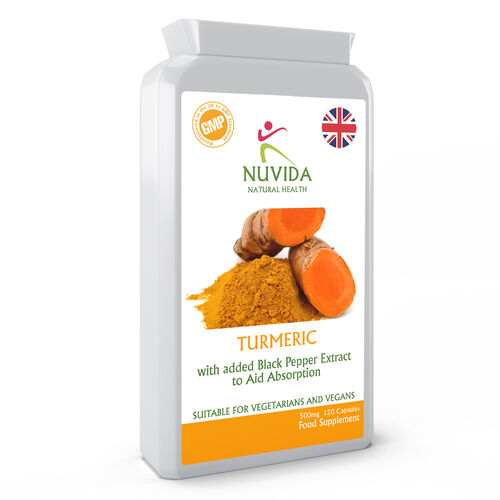 Turmeric and Black Pepper - 120 High Strength 500mg Capsules