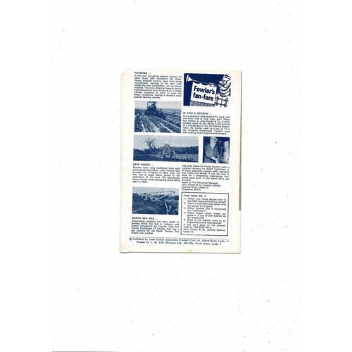 1967/68 Leeds United v Sheffield United Football Programme