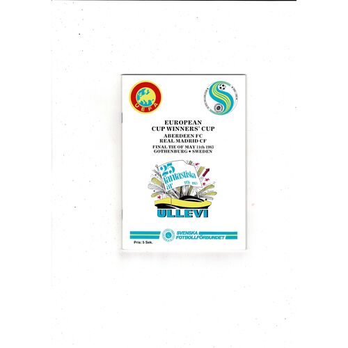 European Cup Winners Cup Final Football Programmes