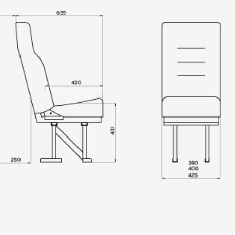 M1 Crash Tested Crew Seats with Removable Head rest