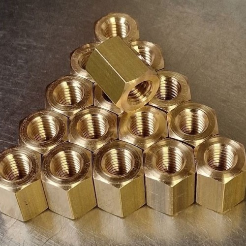 M8 CONNECTOR NUTS (13x16mm THK) BRASS