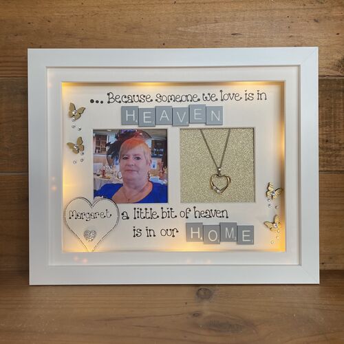 Customised Memorial Photo Frame | Memorial Picture Frame | Photo Frame with Scrabble Tiles