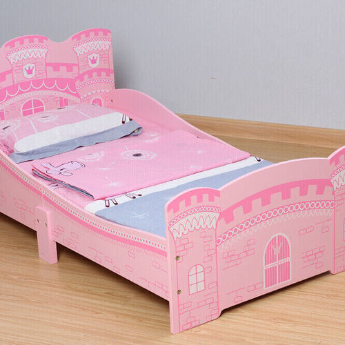 Girls Pink Castle Princess Toddler Bed