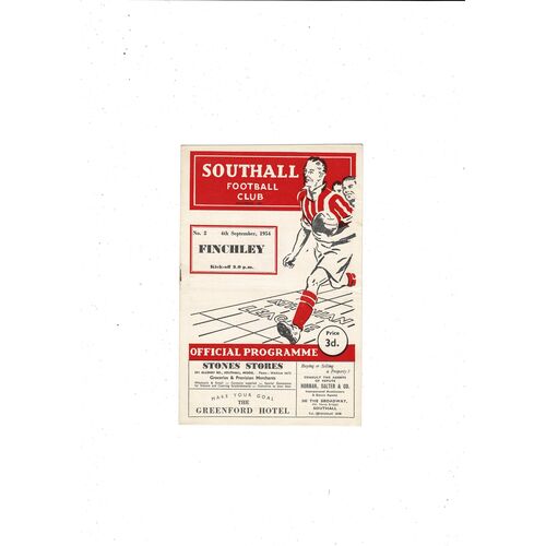 1954/55 Southall v Finchley Athenian League Football Programme