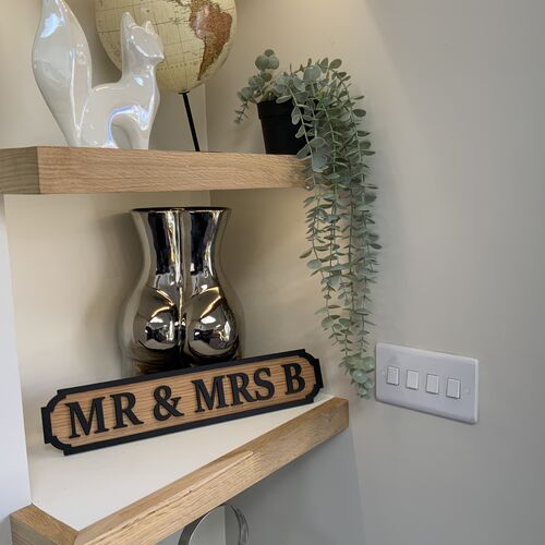 Personalised Oak Street Style Sign – 3D Wooden Home Decor Plaque