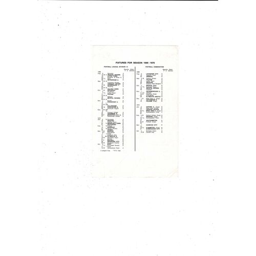 Bournemouth v Brentford Friendly Football Programme 1969/70