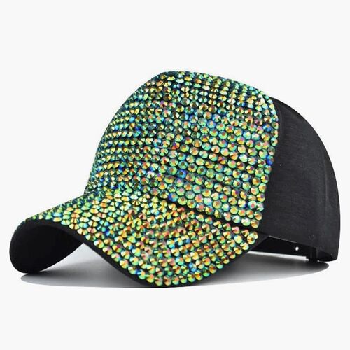 Encrusted Rhinestone Baseball Cap