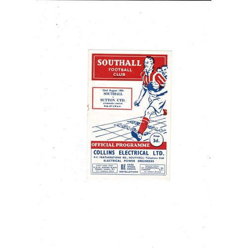 1956/57 Southall v Sutton United Athenian League Football Programme