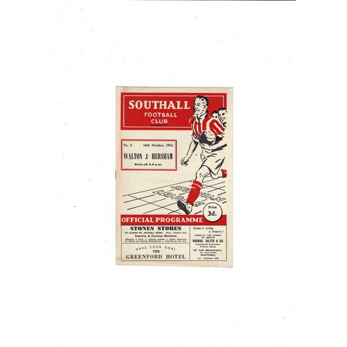 1954/55 Southall v Walton & Hersham Athenian League Football Programme