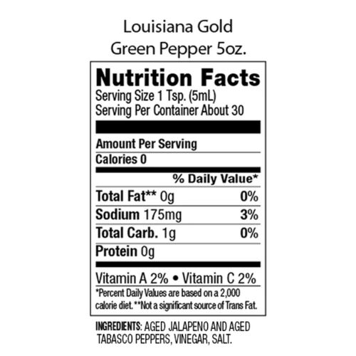 Louisiana Gold Green Pepper Tabasco Sauce 57ml