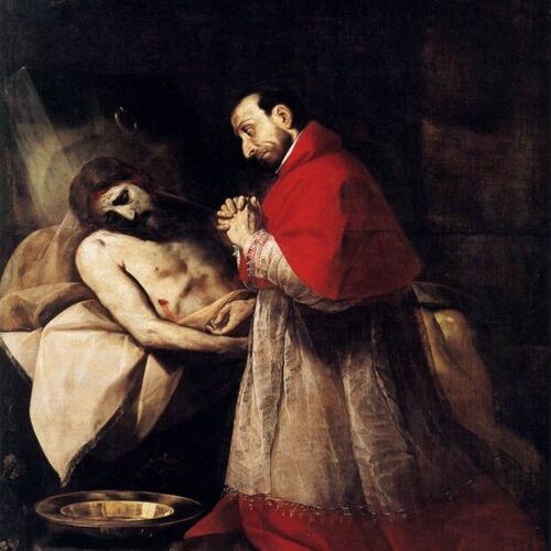 St Carlo Borromeo Adoring Christ