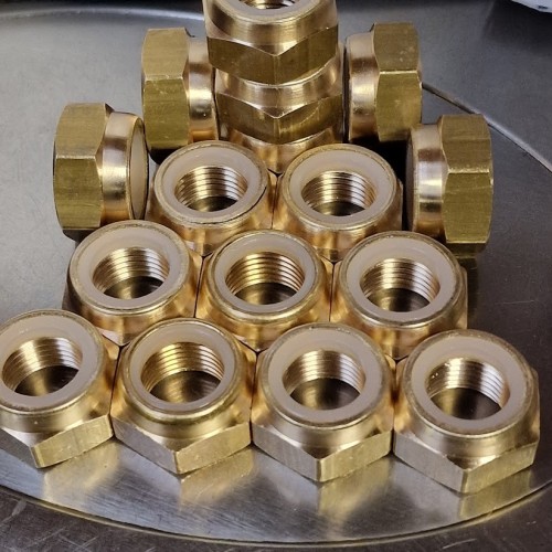 M16x1.5 Special Nylon Insert Nuts to Drawing in Brass
