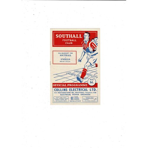 1958/59 Southall v Enfield Town Athenian League Football Programme