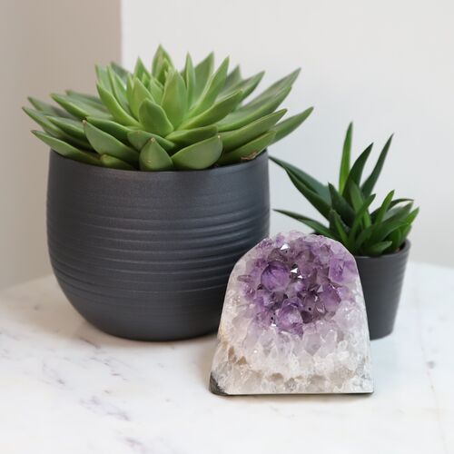 Amethyst Free Standing Geode with Polished edges