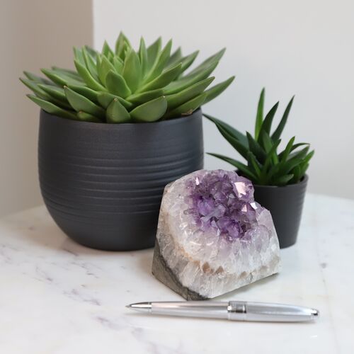 Amethyst Free Standing Geode with Polished edges