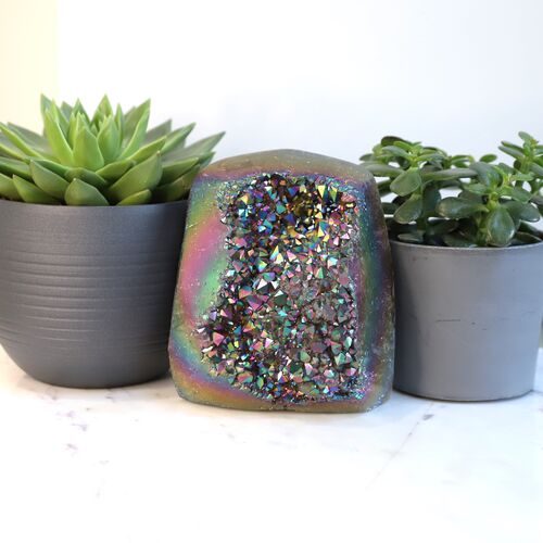 Titanium Amethyst Geode Crystal