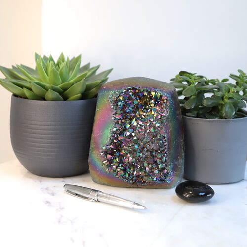 Titanium Amethyst Geode Crystal