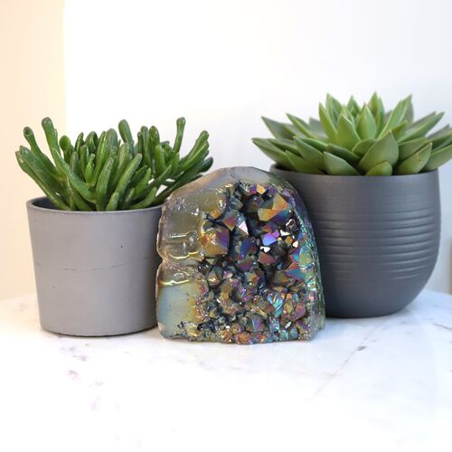 Titanium Amethyst Geode Crystal