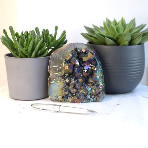 Titanium Amethyst Geode Crystal