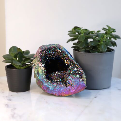 Titanium Amethyst Geode Pipe Crystal