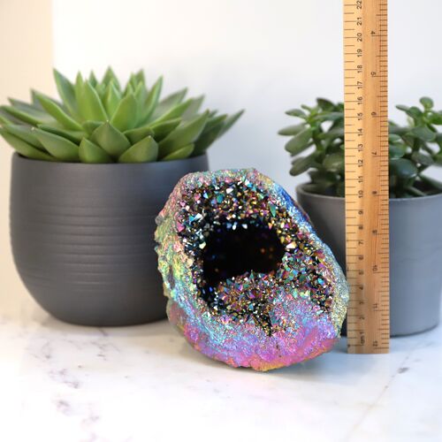 Titanium Amethyst Geode Pipe Crystal