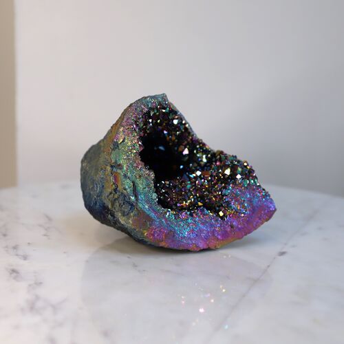 Titanium Amethyst Geode Pipe Crystal