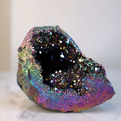 Titanium Amethyst Geode Pipe Crystal