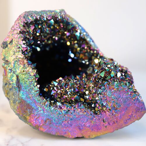 Titanium Amethyst Geode Pipe Crystal