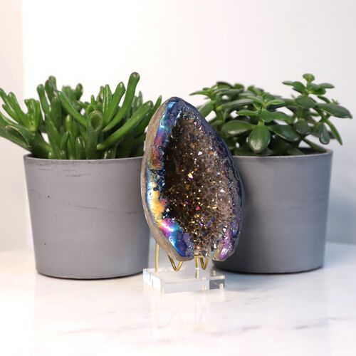 Titanium Amethyst Geode Crystal