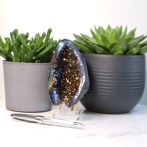 Titanium Amethyst Geode Crystal