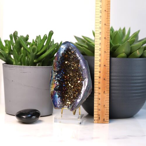 Titanium Amethyst Geode Crystal