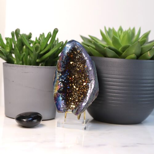 Titanium Amethyst Geode Crystal