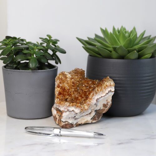 Citrine Free Standing Geode Crystal